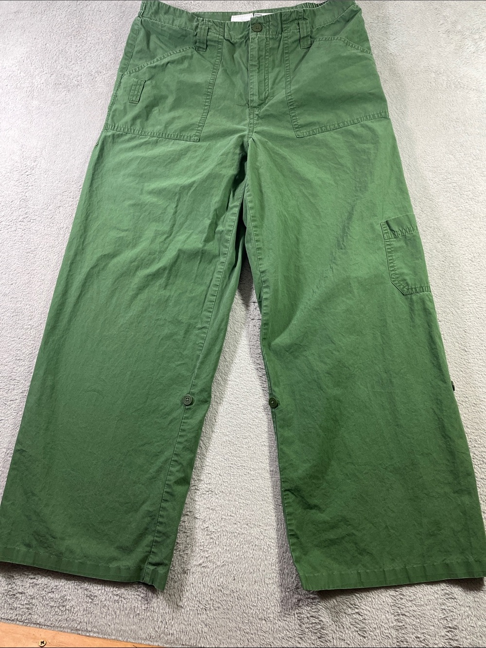 White Stag Olive Green Cargo Pants - Wide Leg Utility Size 8